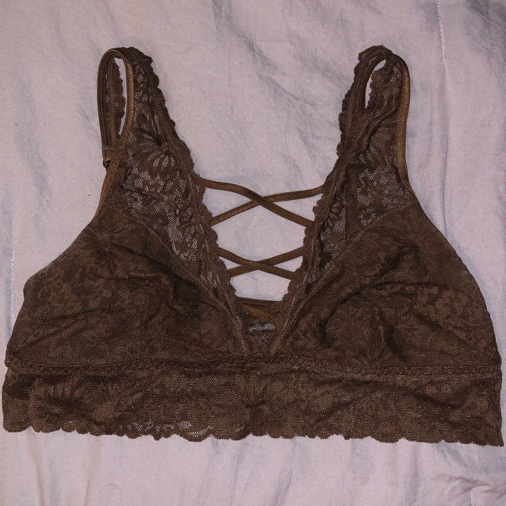 PINK Bronze lace bralettes